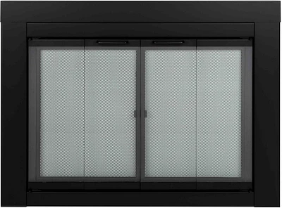 Pleasant Hearth AT-1000 Ascot Glass Firescreen Black -Small