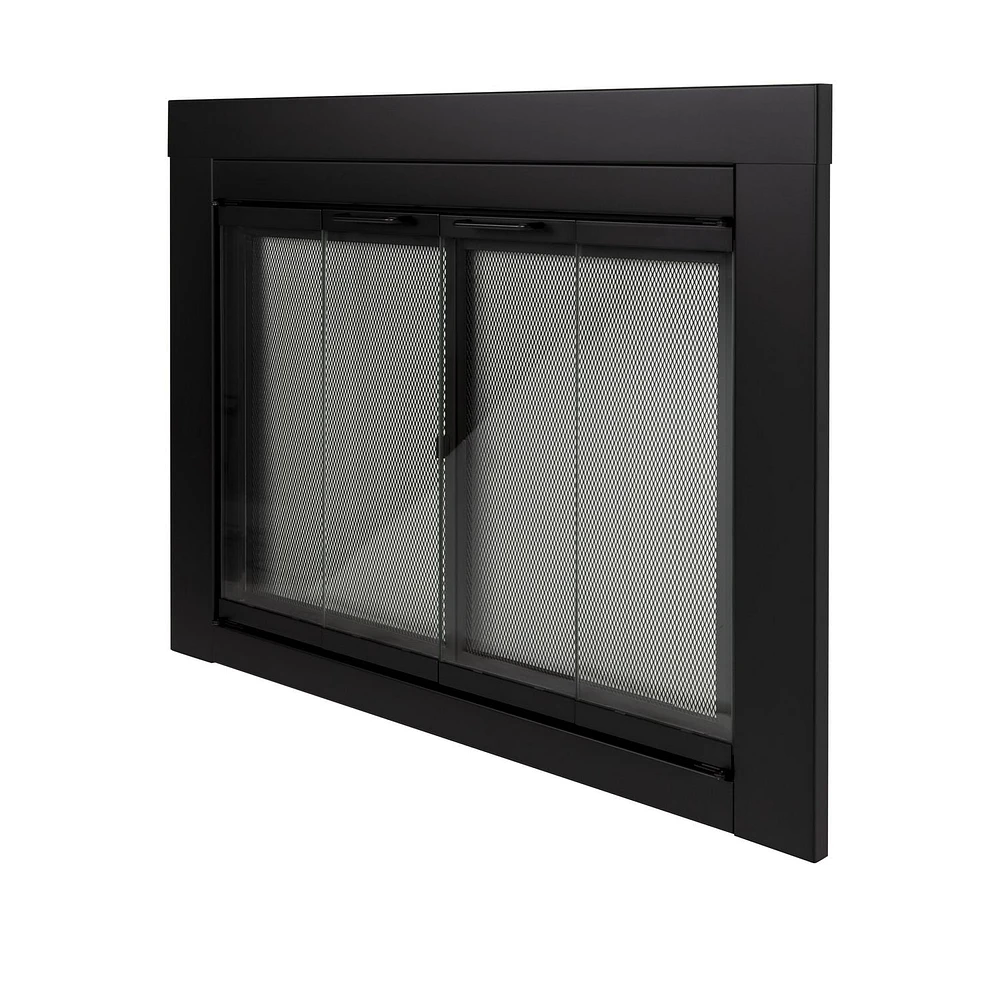 Pleasant Hearth AT-1000 Ascot Glass Firescreen Black -Small