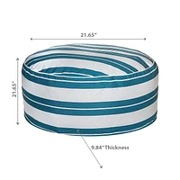 Boston Outdoor Cabana Stripe Inflatable Pouf Teal 22 X 22