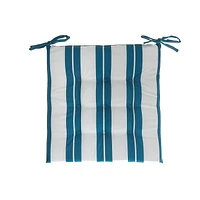 Boston Outdoor Cabana Stripe Tufted Chair Pad Teal 16 X 16 - Set of 2