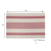 Vinyl Placemat Bistro Stripe Red 12 X 18 - Set of 12