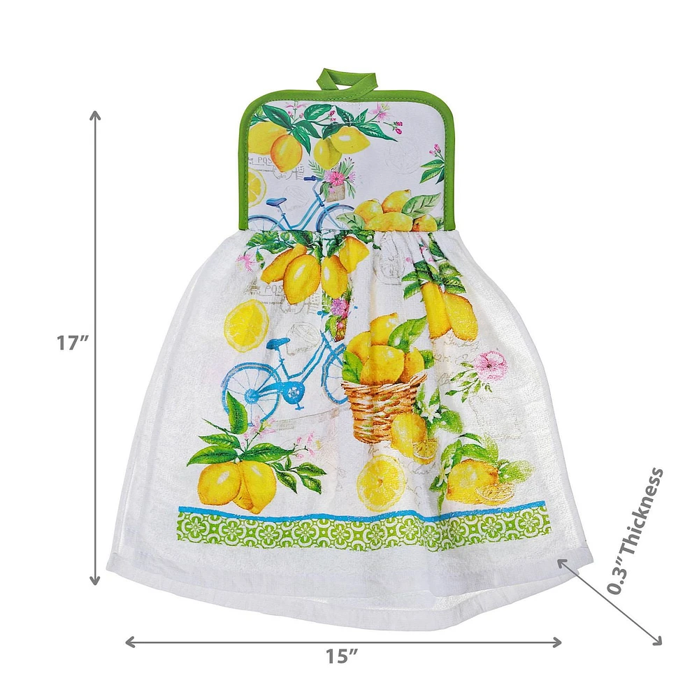 Tie Hand Towel Lemon Fruit - Set of 2