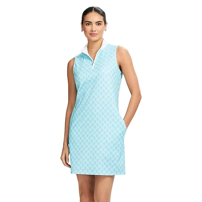BRIANNA ¼ ZIP A-LINE DRESS<br>