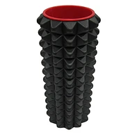 IBF Iron Body Fitness Acupoint Foam Roller - 12' - Black & Red - For Deep Tissue Massage