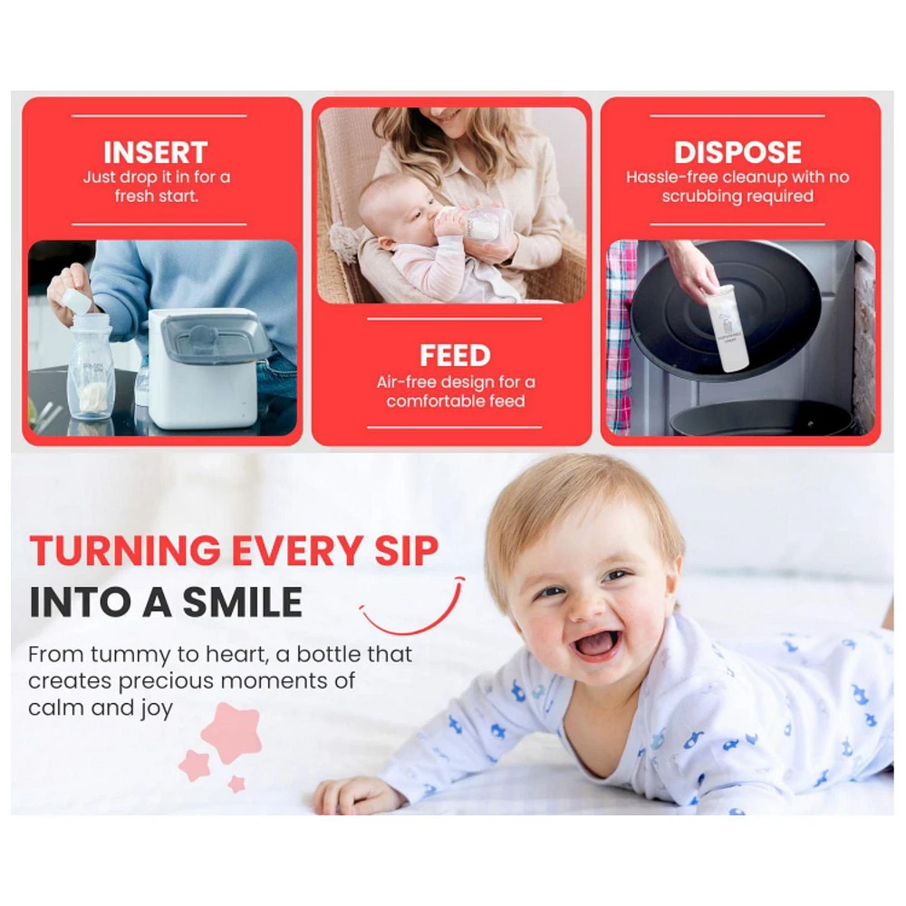 Sachets de biberons jetables pré-stérilisés Playtex Baby® Nurser, plus proches de l'allaitement, 4 oz, 50 unités