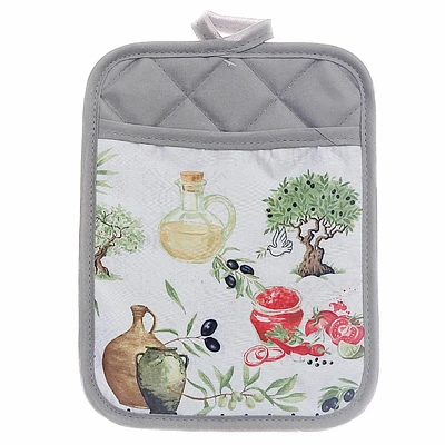 Pot Holder With Pocket Olives - Set of 6