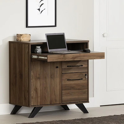 South Shore Flam Multi-Function Secretary Desk Natural Walnut