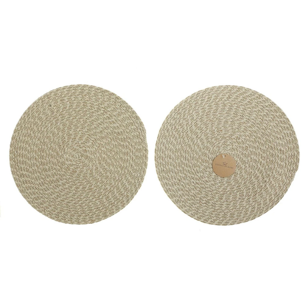 Wave Braided Round Placemat 15 X 15 - Set of 12