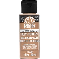 FolkArt Multi-Surface Satin Acrylic Paint, 2 oz., Coffee Latte, FolkArt Multi-Surface Paint