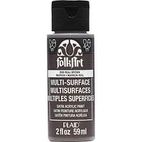 FolkArt Multi-Surface Satin Acrylic Paint, 2 oz., Bark Brown, FolkArt Multi-Surface Paint