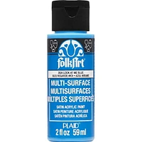 FolkArt Multi-Surface Satin Acrylic Paint, 2 oz., Look At Me Blue, FolkArt Multi-Surface Paint