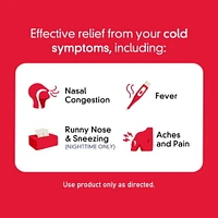 Tylenol Extra Strength Cold eZ Tabs, Relieves Cold symptoms, Daytime & Nighttime, Convenience Pack, 40 Count