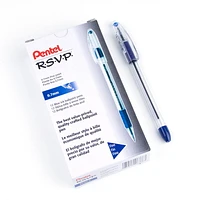 Pentel R.S.V.P. Ballpoint Pen, 0.7mm Medium Point, Blue Ink, Box of 12