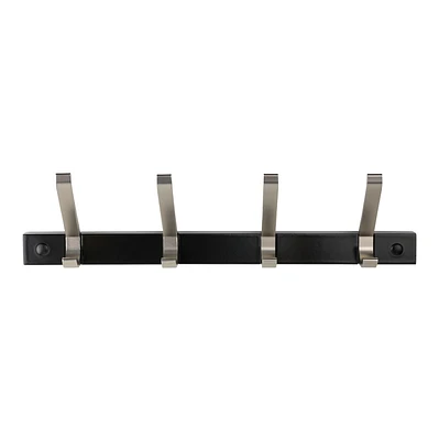 Era Modern 4 Hook Rail Black, 15.75x2.75x2.75 in.