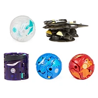 Bakugan Legends Collection Pack, 4-Pack featuring Maxodon Bakugan, Montrapod Geogan, Trox Nova, Dragonoid X Auxillataur Ultra, and 6 BakuCores, Kids Toys for Ages 6 and Up