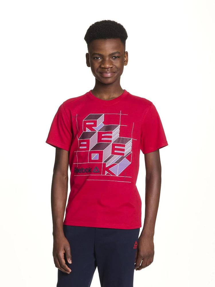 T-shirt graphique à manches courtes Constructive pour garçons de Reebok Tailles 4-18
