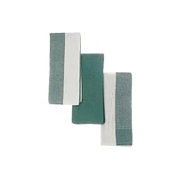 Kitchen Towel Set Of 3 PCs Block Print Green