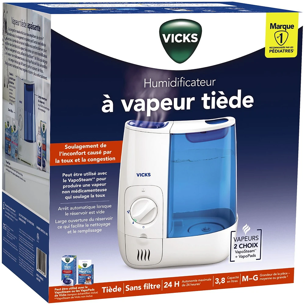 Vicks VWM845C Warm Mist Humidifier, Soothing warm mist