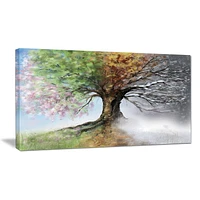 Design Art Tree with Four Seasons Tree Painting Canvas Art Print