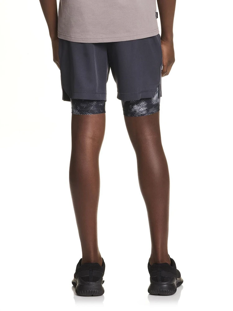 Reebok Boys Perfect Form 2-in-1 Shorts with Compression, Sizes 4-18
