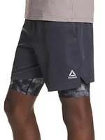 Reebok Boys Perfect Form 2-in-1 Shorts with Compression, Sizes 4-18