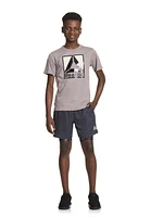Reebok Boys Perfect Form 2-in-1 Shorts with Compression, Sizes 4-18