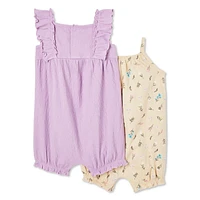 Lot de 2 barboteuses George pour bébés filles Tailles 0-24 mois