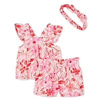 Ensemble 3 pièces avec short George pour bébés filles