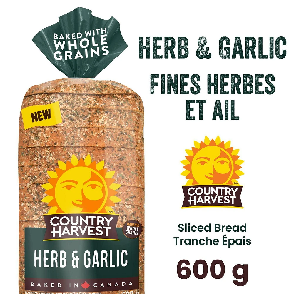 Country Harvest® Herb & Garlic Sliced Bread, 600 g