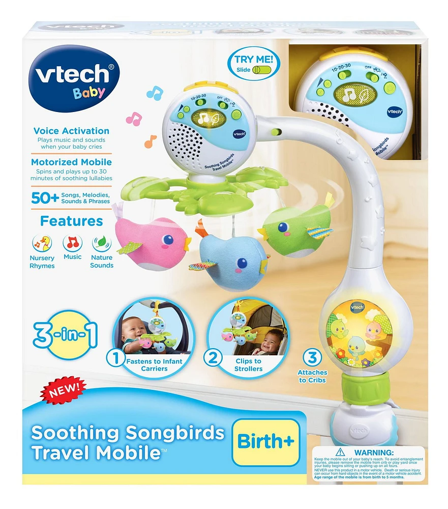 VTech Soothing Songbirds Travel Mobile™ - English Version, Birth to 24 months