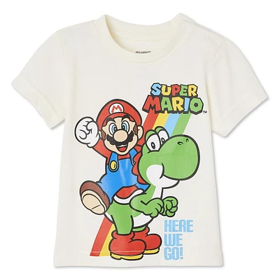 Super Mario Bros. Baby Boys' Short Sleeve Tee, Sizes 0-24 months