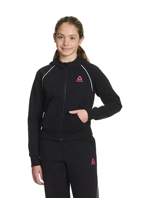 Sweat à capuche court zippé « Starter » Reebok pour fille avec passepoil et poches Tailles 4-16