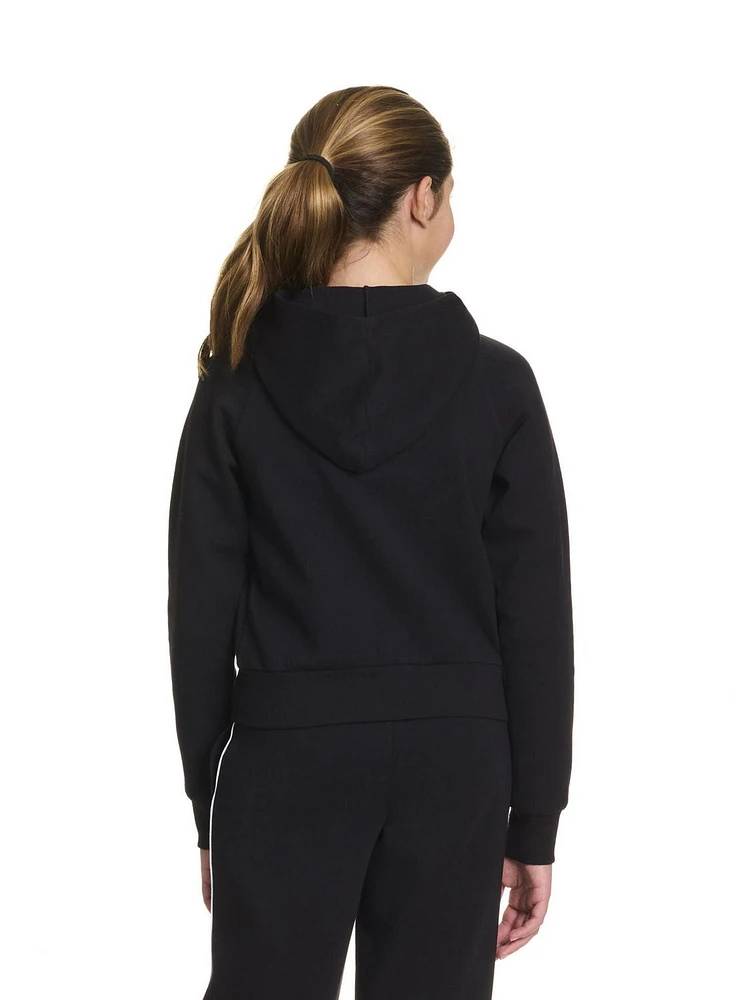 Reebok Girls "Starter" Zip-Up Cropped Hoodie with Piping and Pockets, Sizes 4-16