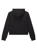 Reebok Girls "Starter" Zip-Up Cropped Hoodie with Piping and Pockets, Sizes 4-16