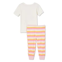 George Baby Girls' Pajama 2-Piece Set, Sizes 0-24 months