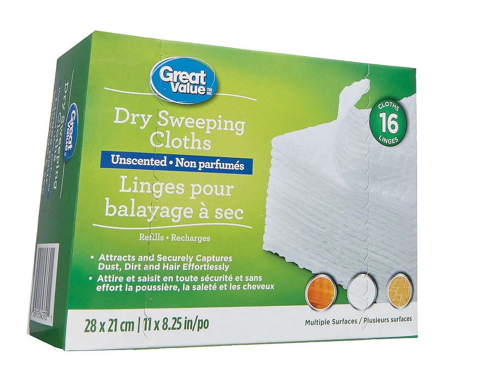 Great Value Unscented Dry Sweeping Cloths