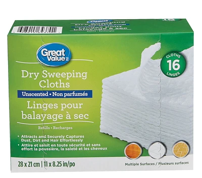 Great Value Unscented Dry Sweeping Cloths