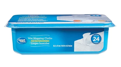 Great Value Fresh Scent Wet Mopping Cloths, Fresh Scent Wet Mopping Cloths