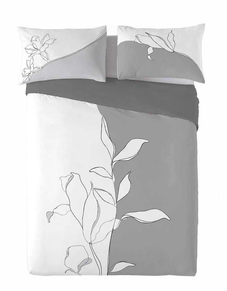 Gouchee Home Lasni Blanco Leaf Print Cotton Duvet Cover Set