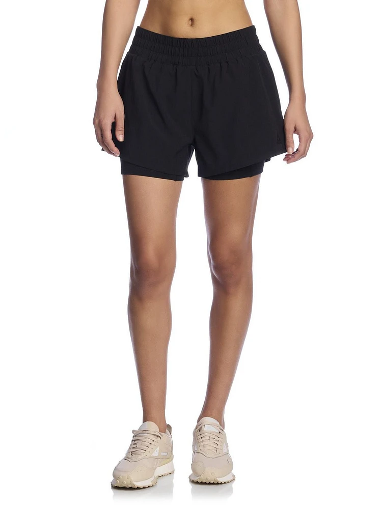 Reebok Women’s ‘Reflex’ 2-in-1 High Performance Shorts with Compression, Sizes XS-2XL