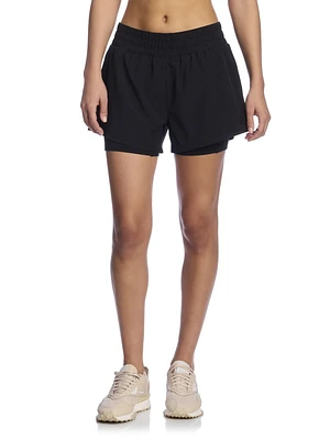 Reebok Women’s ‘Reflex’ 2-in-1 High Performance Shorts with Compression, Sizes XS-2XL