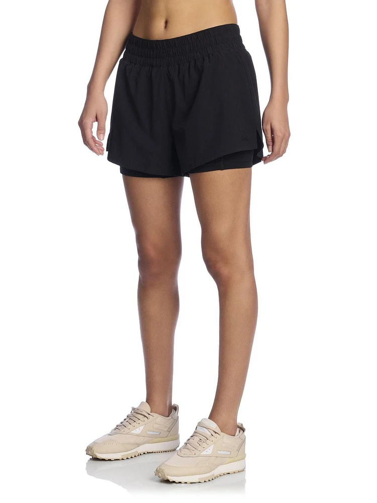 Reebok Women’s ‘Reflex’ 2-in-1 High Performance Shorts with Compression, Sizes XS-2XL