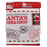 Holiday Time 1 Piece Santa Sack Christmas Jumbo Bags with Drawstring 28”x36” for Large Xmas Package Storage