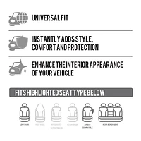 AUTO DRIVE 3-PIECE Jacquard Car Seat Cover Full Set For Front and Rear Seat Universal Fit, Fits Most Cars, Trucks & SUVs