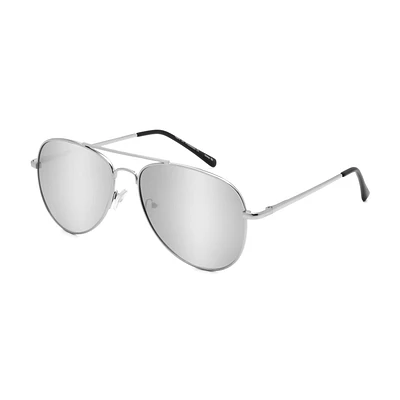 TropicCal Silver Aviator Sunglasses
