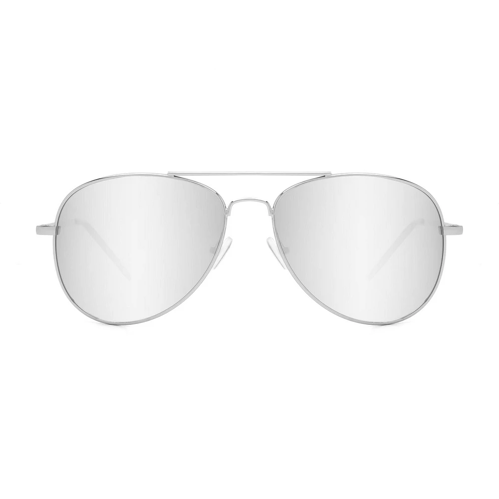 TropicCal Silver Aviator Sunglasses
