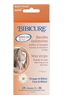 Bibicure Wax strips ready to use with Vitamin E & Aloe Vera