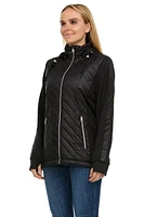 Swiss Tech Ladies Quilted Mixed Media Jacket