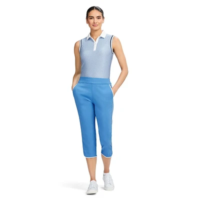 BILLIE PANTALON CAPRI UNI PASSEPOILÉ
