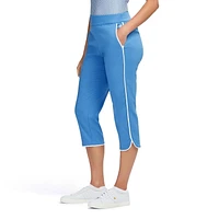 BILLIE PANTALON CAPRI UNI PASSEPOILÉ